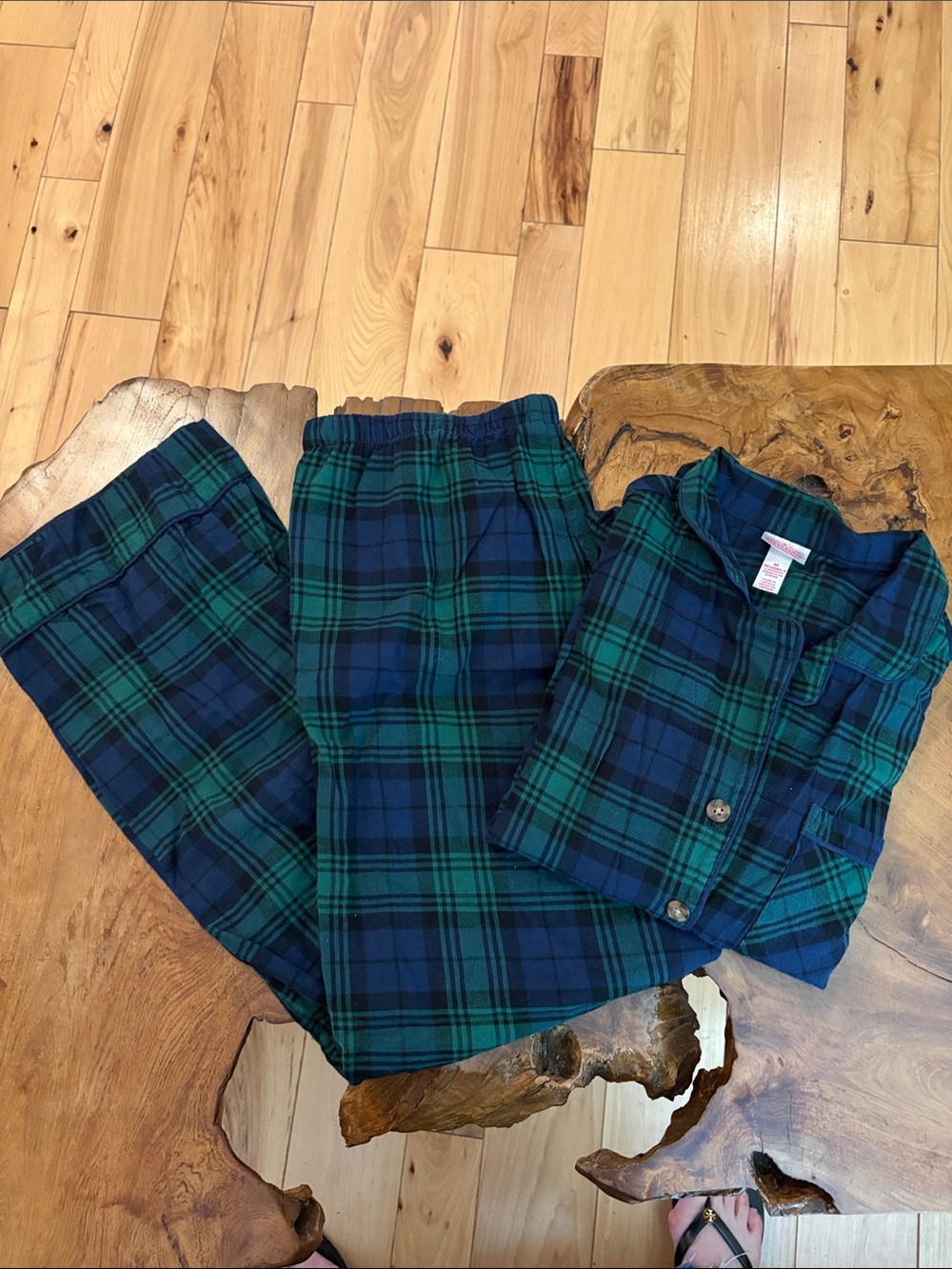 Wondershop Blue & Green Plaid Kids Pajama Set